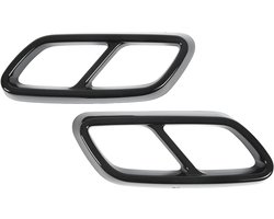 Tail Pipe Trim Cover, Fydun Een Paar ABS-kunststof Uitlaatdemper Cover Trim Exterieur Uitlaatpijp Dempers Cover Voor Benz C Klasse W206 2021 Up(Glanzend zwart)