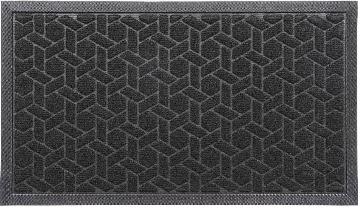 Luance Deurmat Cubique - polyester - zwart - 43 x 75 cm - deurmat binnen