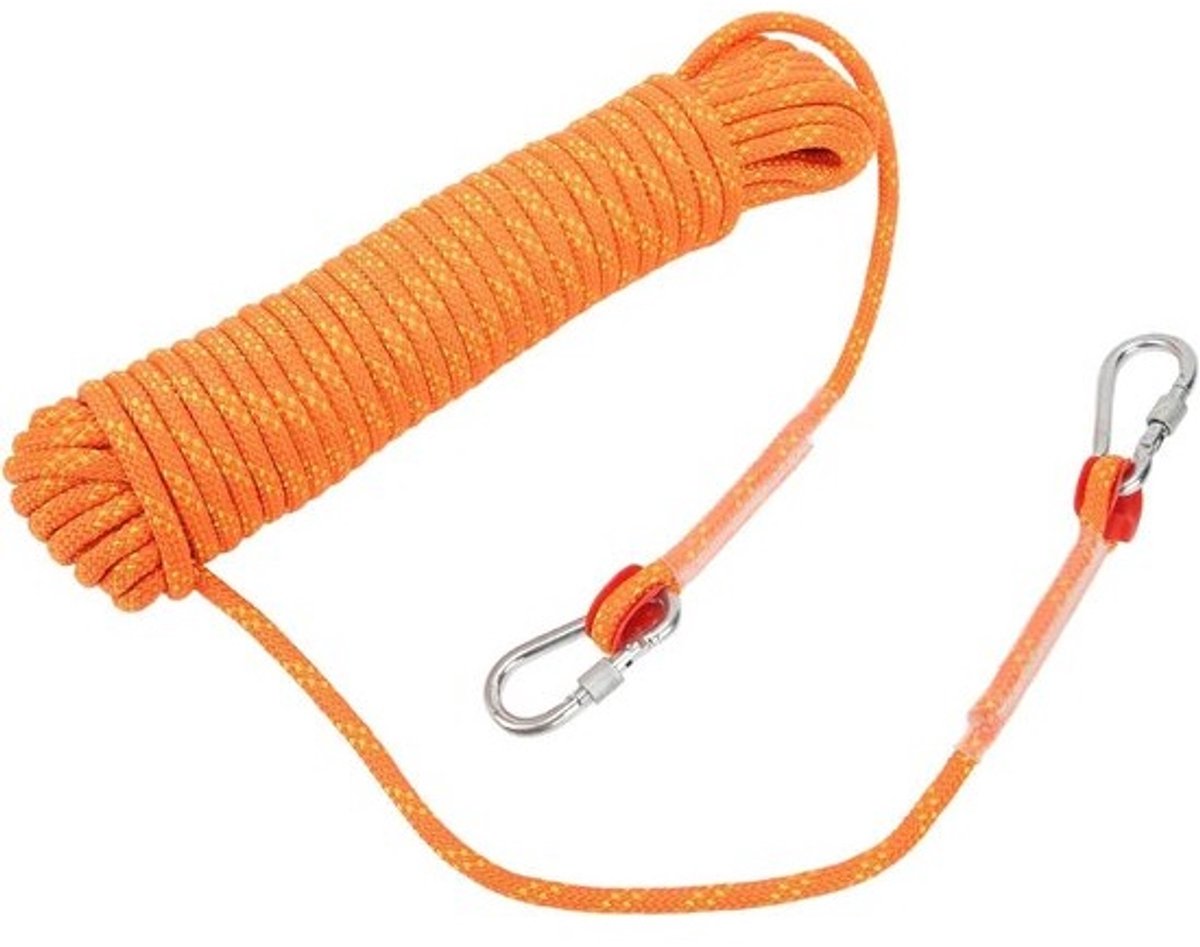 Rock Sports Rope Polyester Flexibele 8mm Bergbeklimmer Touw voor Luchtwerk - Oranje - Hoge Kwaliteit .