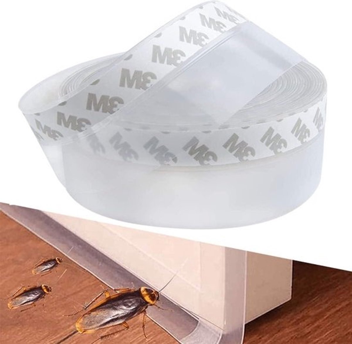 Tochtstrip zelfklevend - transparant 45 x 10 m - afdichtingstape deur - multifunctionele siliconen strips - tochtstopper ramen - geluidsdicht
