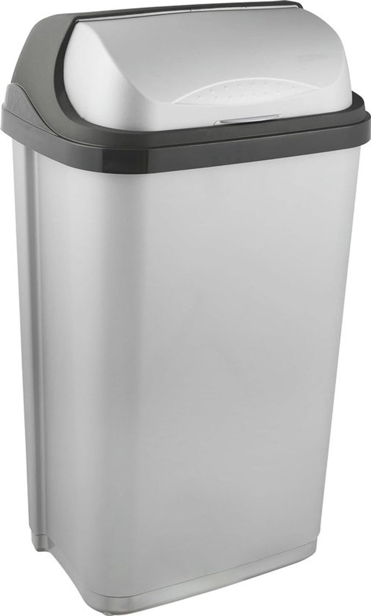 Afvalbak met Klapdeksel - 50 L - Zilver