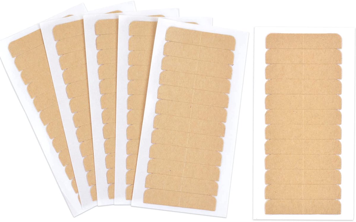 180 stuks Vervangende Tapes Kantachtige Tape voor Pruiken Onzichtbare Dubbele Gezichtstape voor Haarverlenging 4 x 0,8 cm (beige)