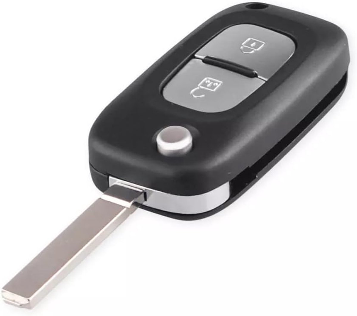 Autosleutelbehuizing met 2 knoppen, compatibel met Renault Clio Kangoo Master Mode Trafic Twingo Wind (batterijbehuizing)