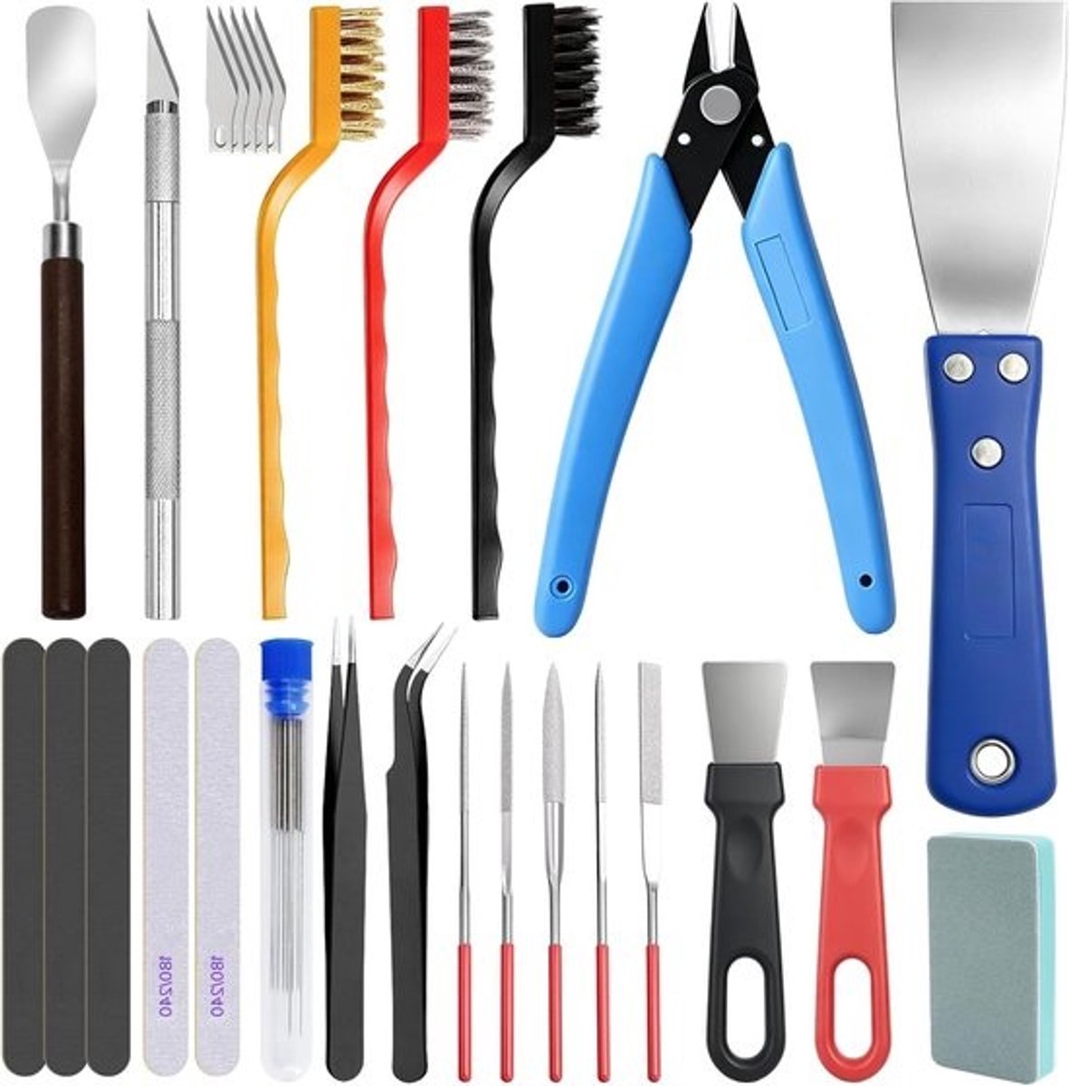 3D Printer Accessoires - Print Gereedschap - Print Onderhoud - 37 Delige Set - Diverse Maten - Zilver