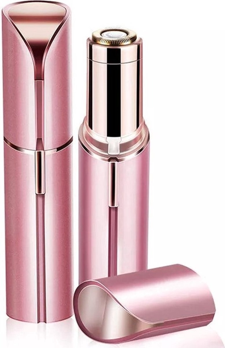 Gezichtshaarverwijderaar - voor vrouwen - Elektrisch apparaat - voor lip en kin - Pijnloze verwijdering van donshaar - Oplaadbaar via USB - Compact roze design - 1 stuk - Voor gezicht, hals en okself