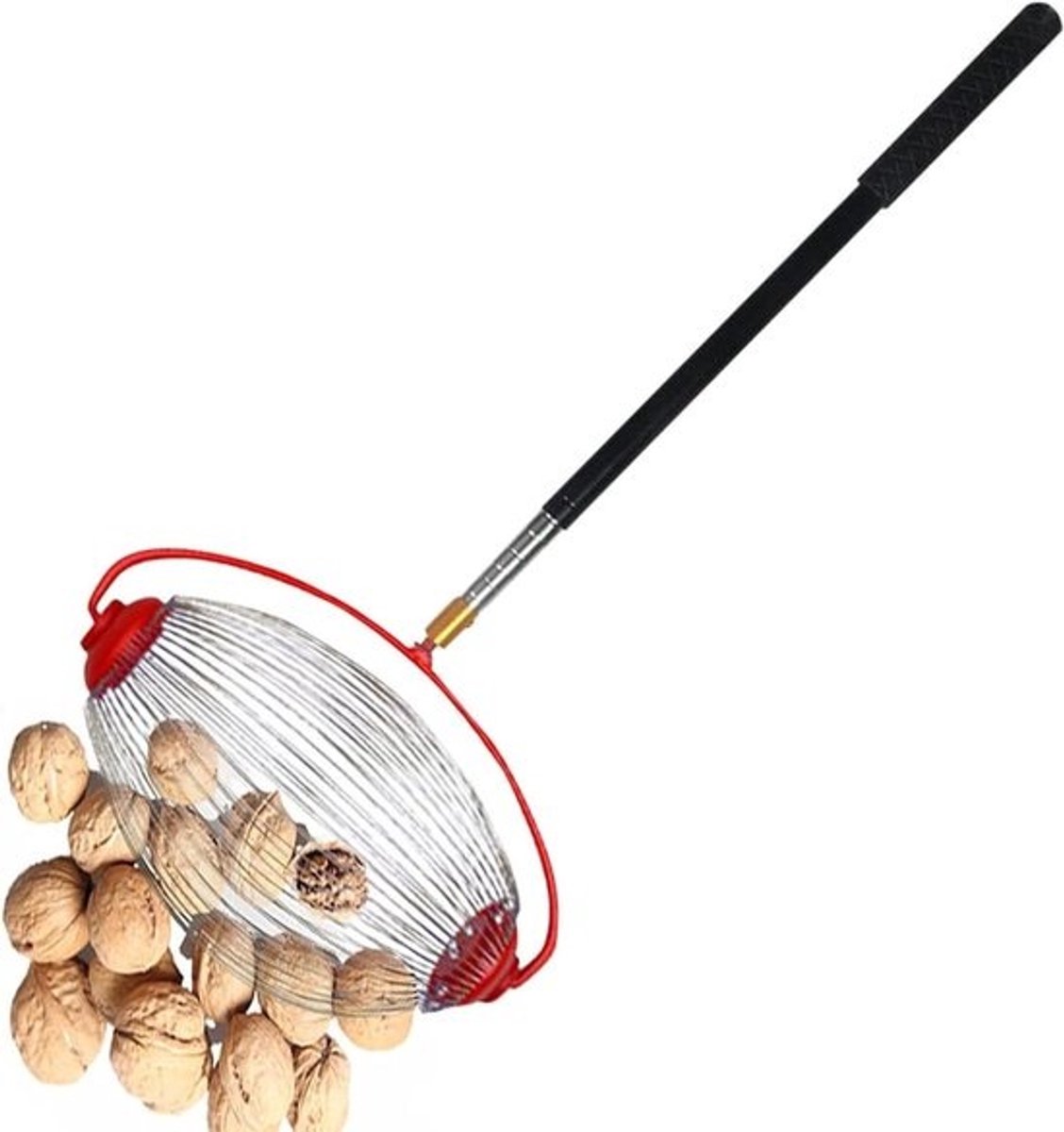 Notenverzamelaar - Fruitplukker - Efficiënt Oogsten - Roestvrijstaal - 150 cm - Zilver