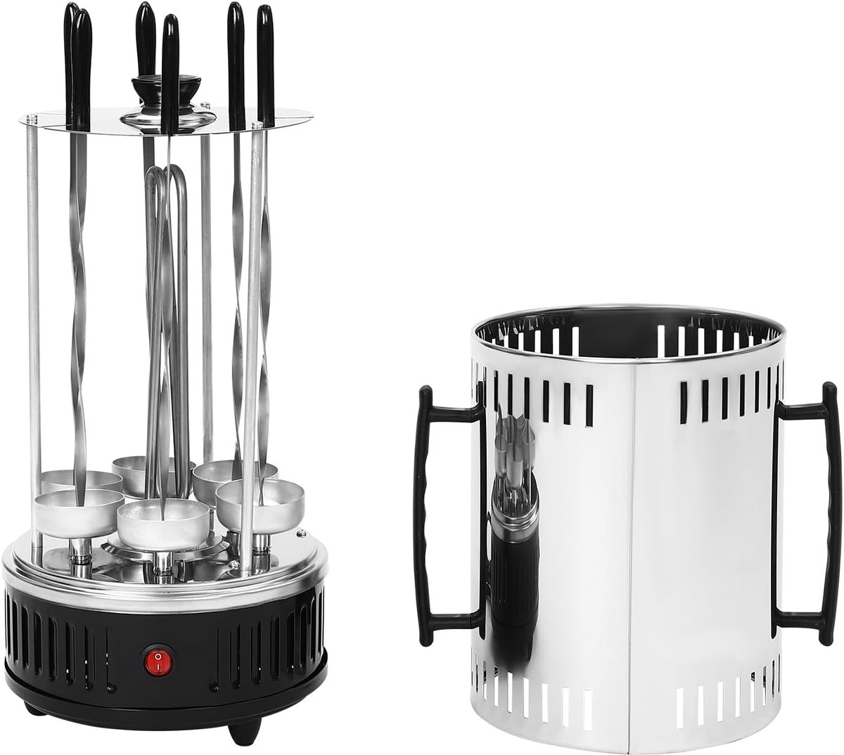 1000 W, gyros-grill, tafelgrill, elektrische grill, verticale rotisserie-grill, elektrische draaigriller, BBQ voor thuisgebruik, voor barbecuefeestjes in de open lucht, picknicks (6 x