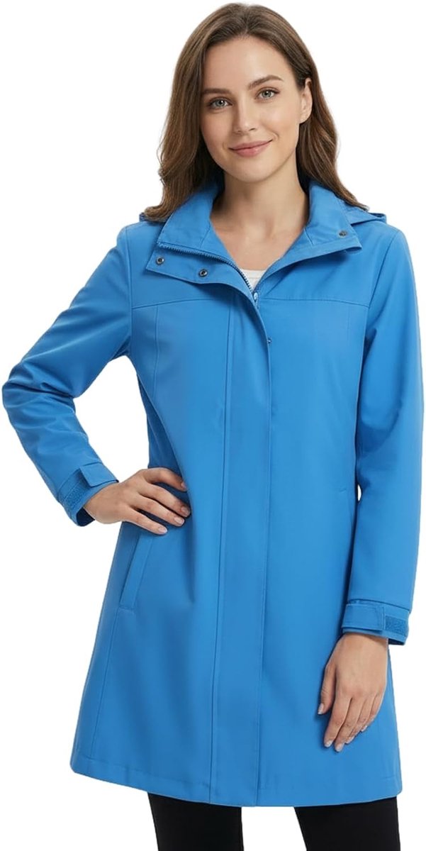 Regenjas met capuchon voor dames, outdoor, waterdichte softshelljas voor lente en zomer