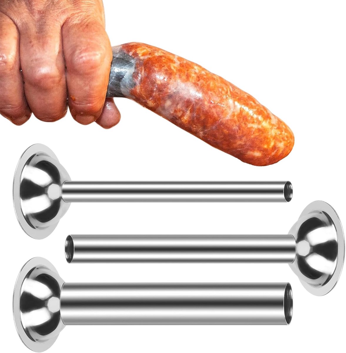 3 stuks roestvrijstalen buizen worstvullers, 12/19/32 mm sausage filler, vleesmolen-bevestiging, worstbuffer vulbuizen, trechter mondstukken reserveonderdelen vulbuizen voor maat 5 vleesmolen