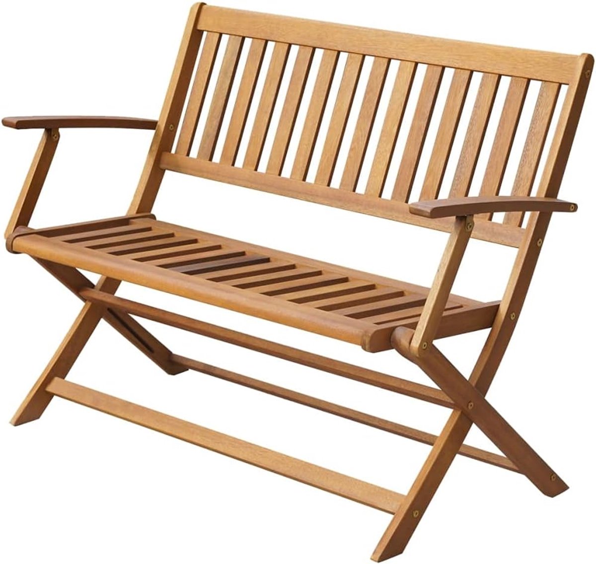 Houten buitenbank, bank voor de tuin, zitbank, outdoor bank, geschikt voor tuin, achtertuin, terras, 120 cm, massief hout, acacia