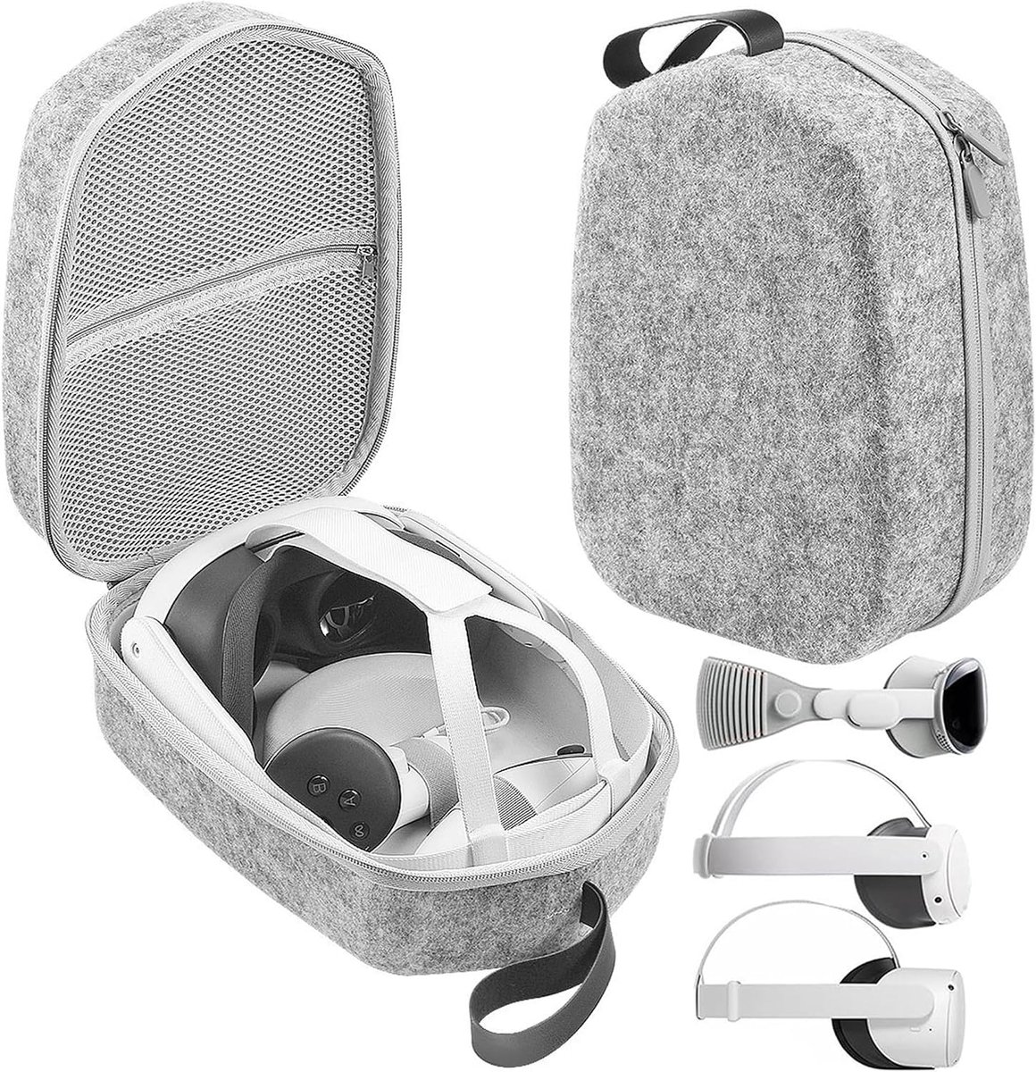 Headset Opslag en Hard Carrying Case, Hard Travel Case Compatibel met Meta 2, Batterij Riem en Controllers Accessoires VR Hoofdriem/Touch Controllers/Adapter Cases