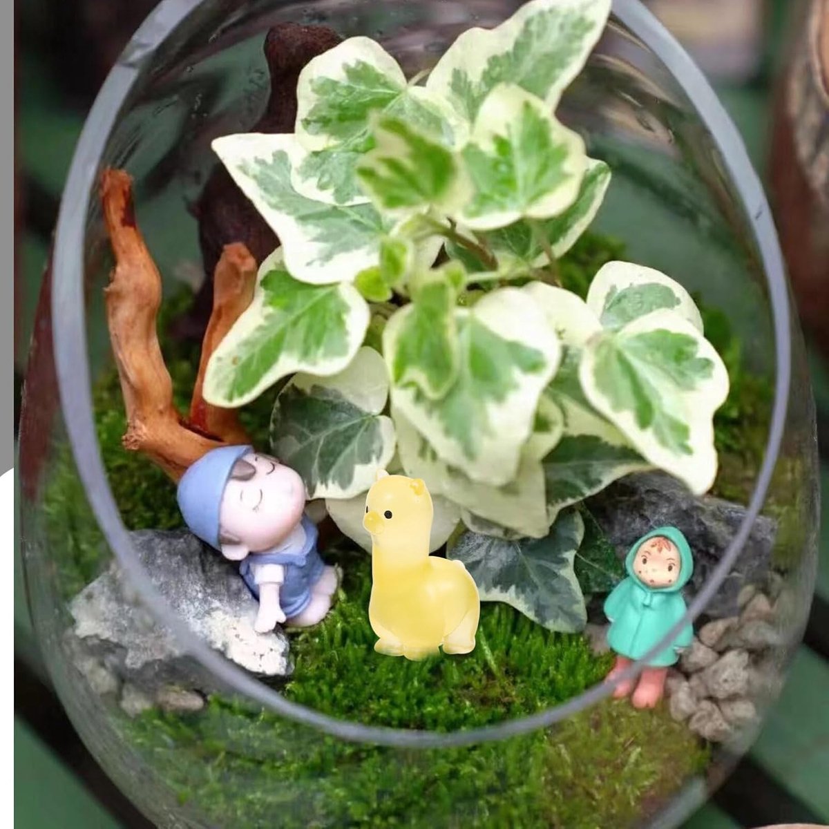 12 stuks alpaca-figuren, lichtgevende mini-dieren, die in het oplichten, miniatuur-alpaca-figuren van kunsthars, schaapspeelgoed, kleine lam, cupcake-hanger voor een