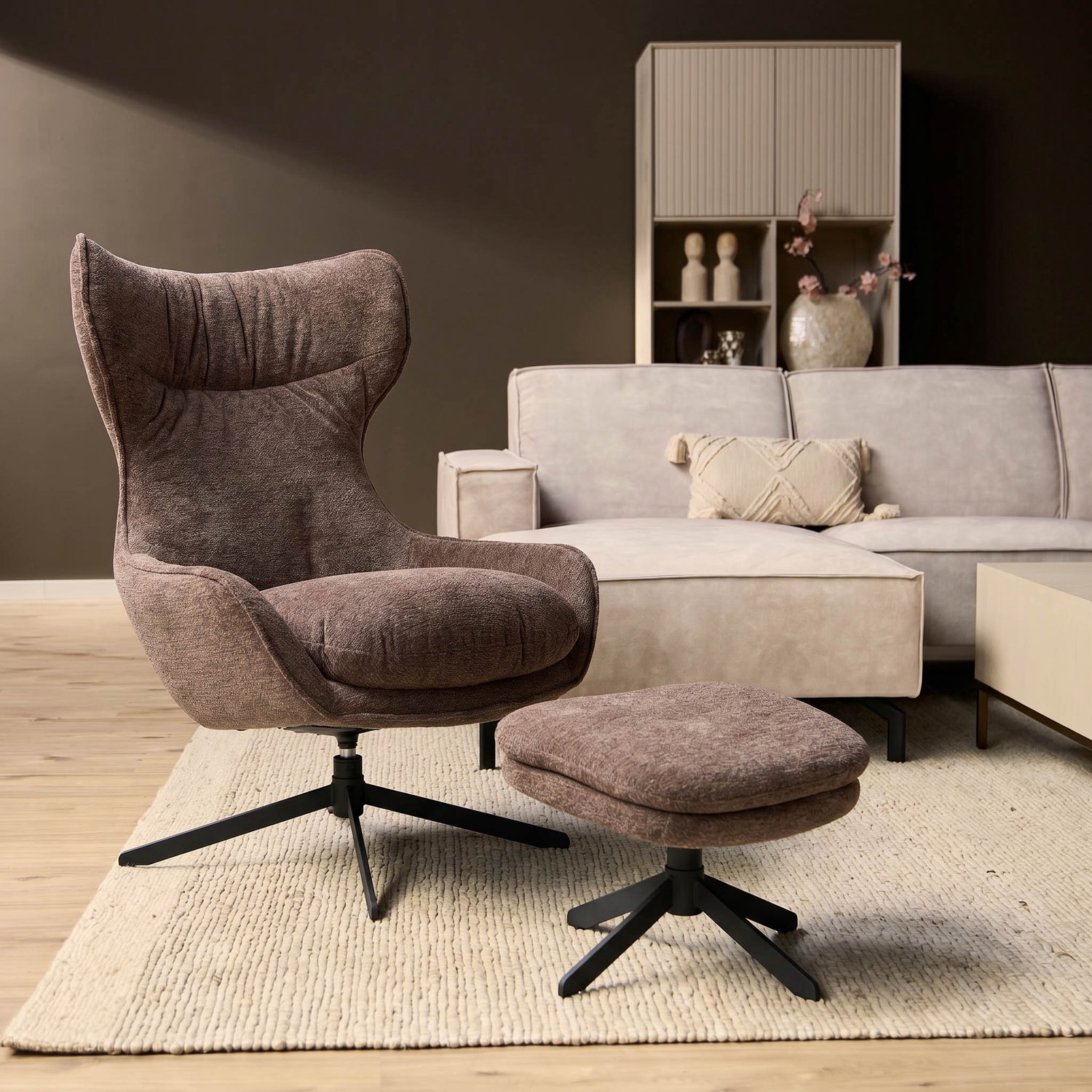 Starfurn Fauteuil Olivia - Paars - 85x77x108 cm