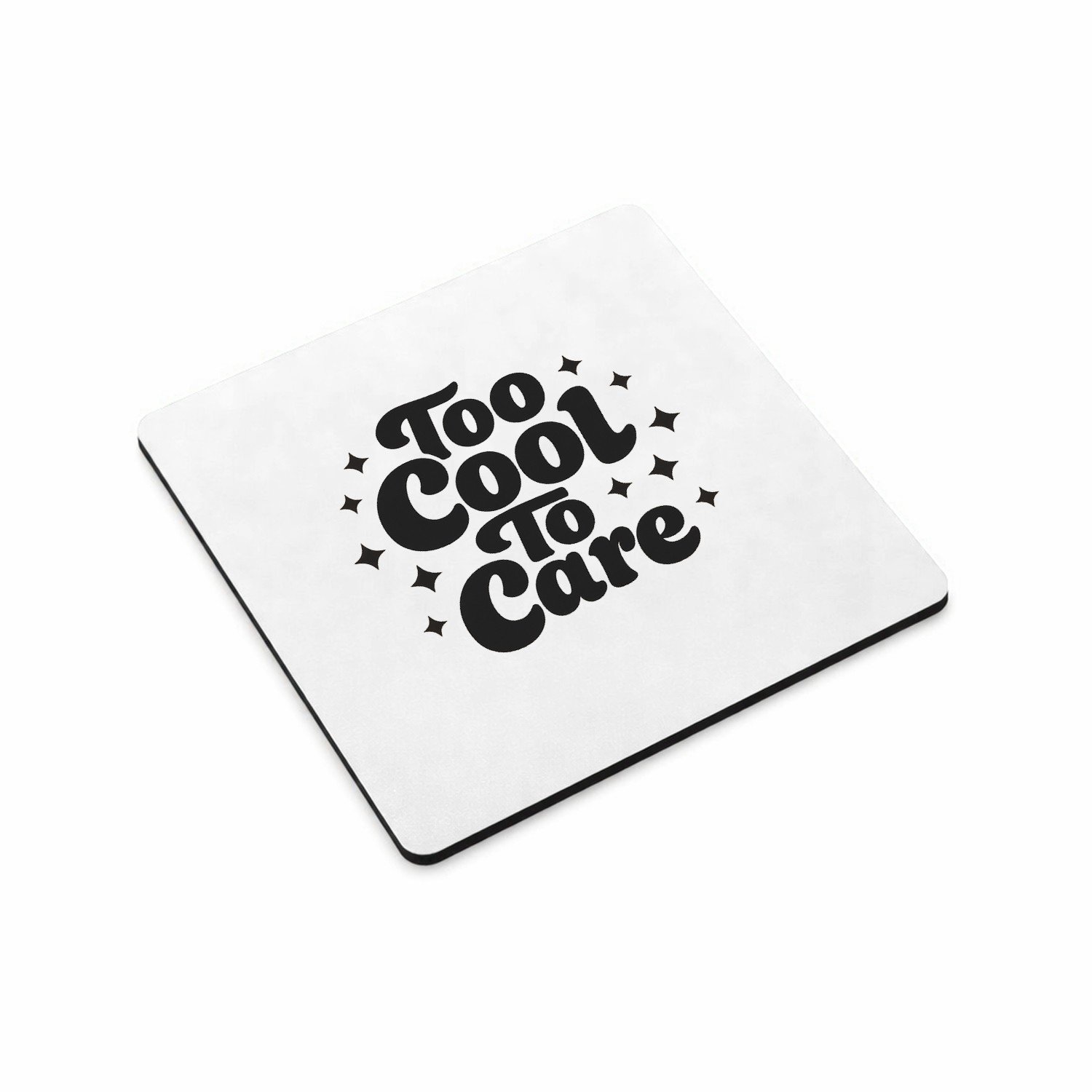Mr Cadeautjes MDF magnetische fotolijst vierkant 9,5 - design Grote retro tekst met speelse symmetrische sterren rond een | cadeau Wit