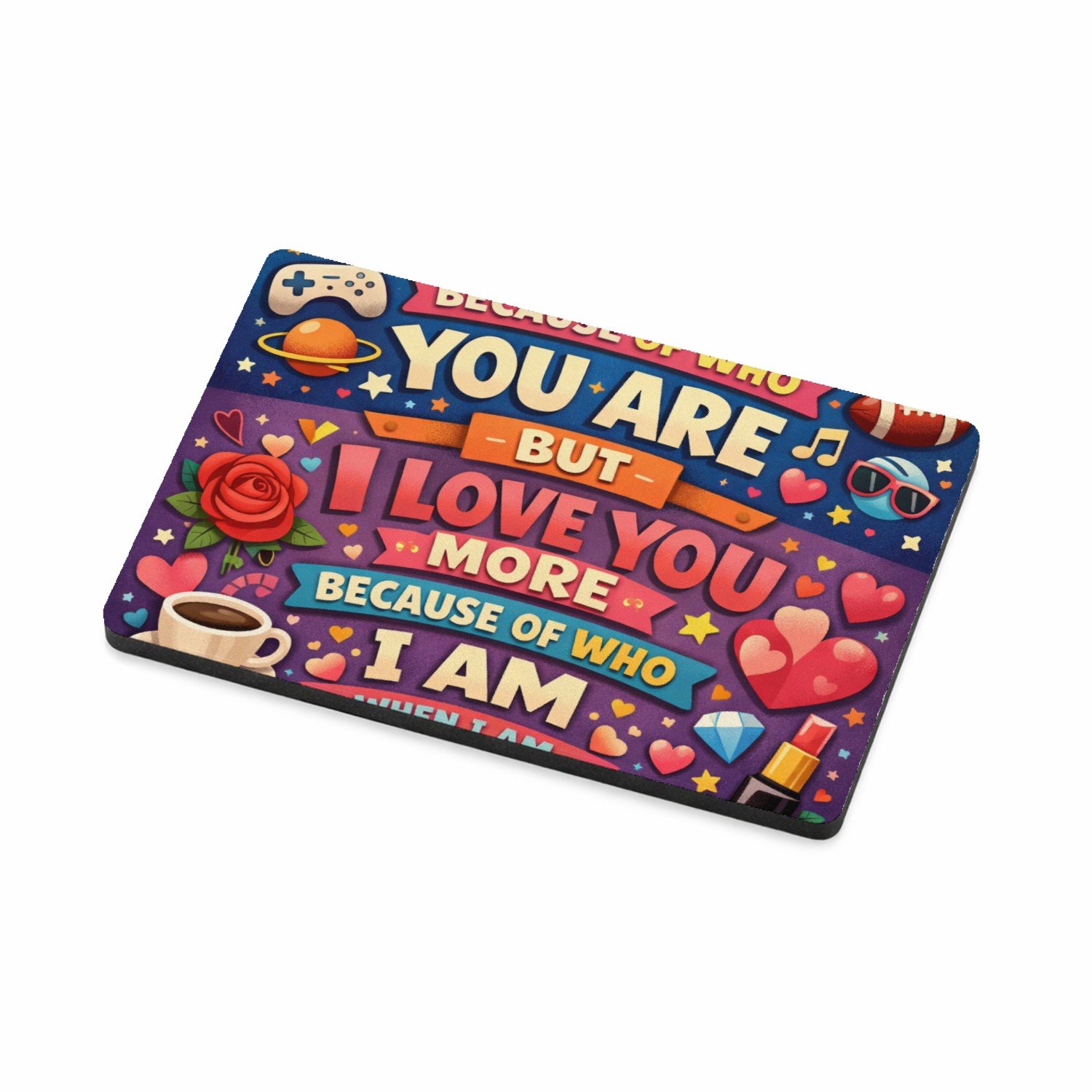 Mr Cadeautjes MDF magnetische fotolijst 7,5 x 5 - design Him / her quote design | cadeau Wit