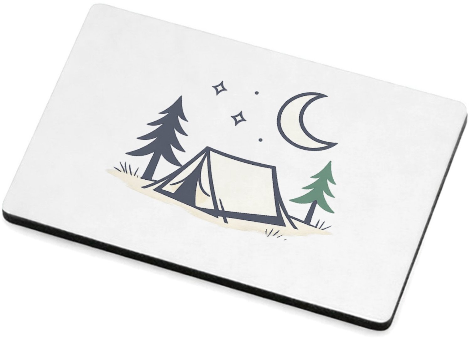 Mr Cadeautjes MDF magnetische fotolijst 7,5 x 5 - design Minimalistische campingnacht met een kalme, speelse typograf | cadeau Wit