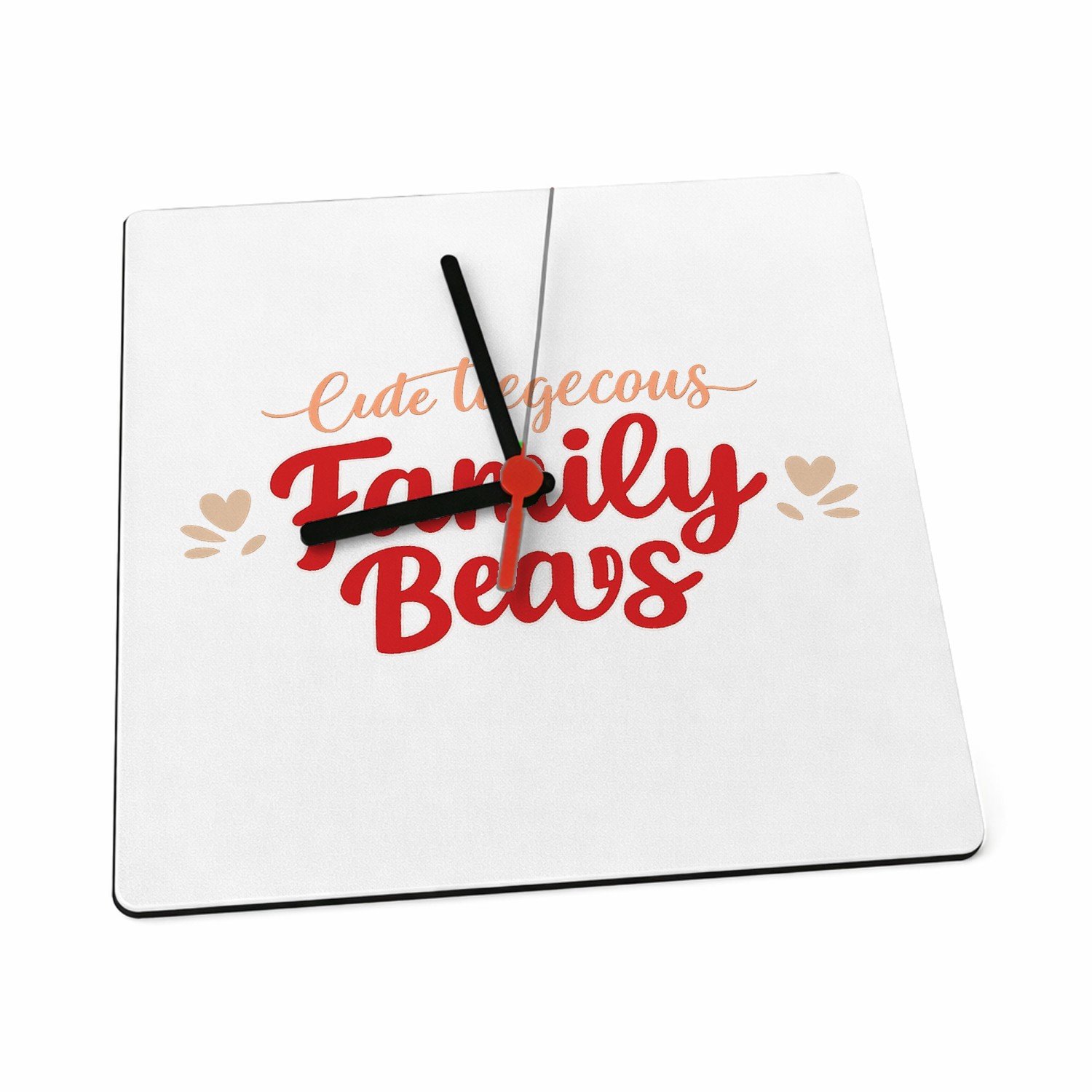 Mr Cadeautjes Klok 19 x 19 - design Een warme familietitel met speelse nadruk op de rol van een | cadeau Wit