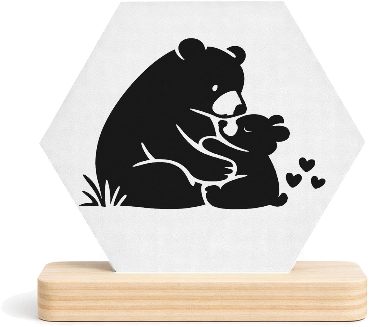 Mr Cadeautjes MDF fotolijst/inleg hexagon 14 x 13 - design Liefdevolle complimenten in een compacte typografische poste | cadeau Wit