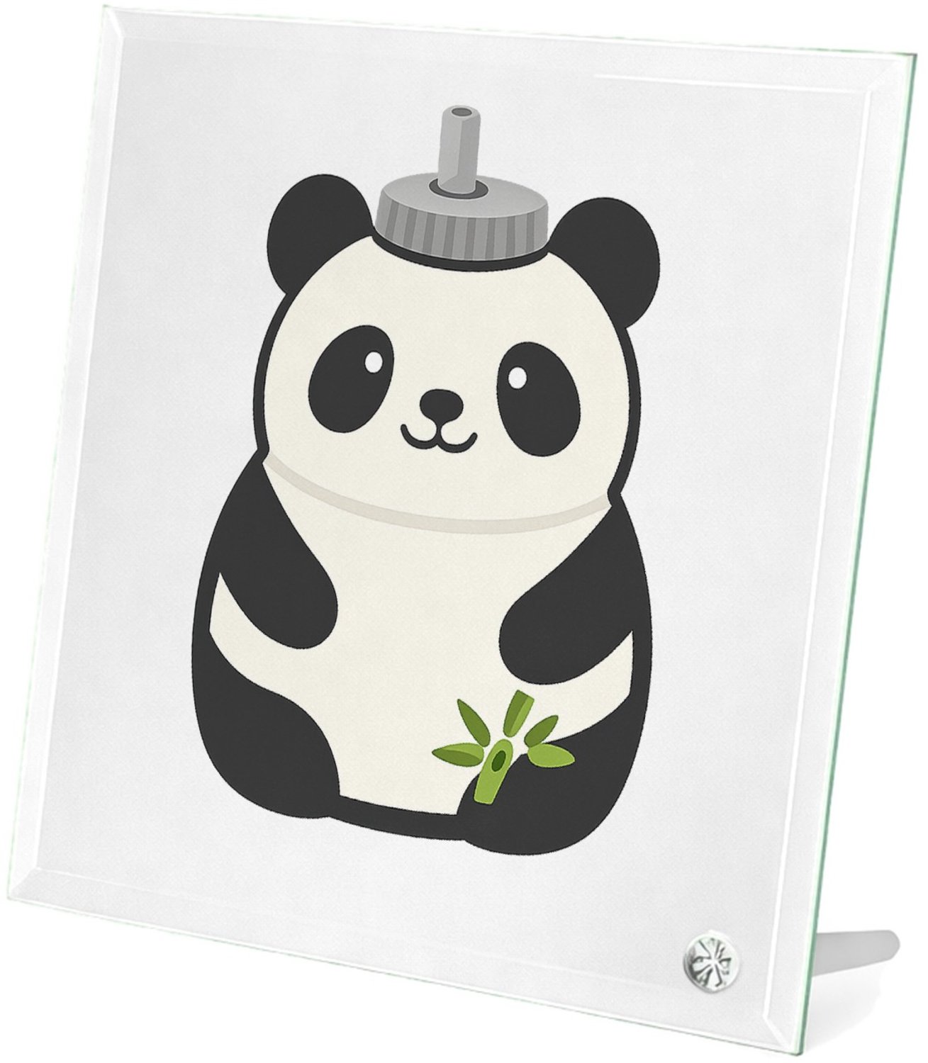 Mr Cadeautjes Glasframe 20 x 20 - design Een vrolijke dier-bidon met dezelfde speelse productpersoonl | cadeau Wit