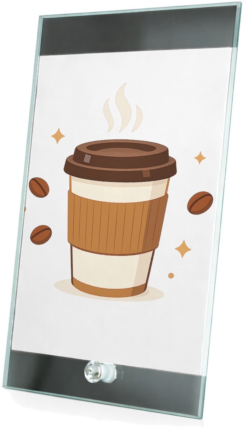 Mr Cadeautjes Glasframe 15 x 23 - design Een compacte typografische koffieposter met één centrale ill | cadeau Wit