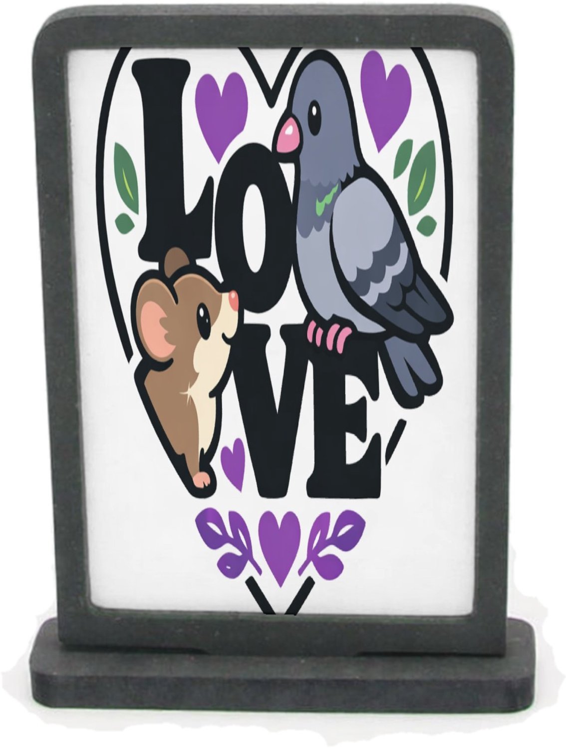Mr Cadeautjes Houten fotolijst rechthoek met MDF inleg - design Een romantische maar luchtige dierencombinatie waarbij een v | cadeau Wit