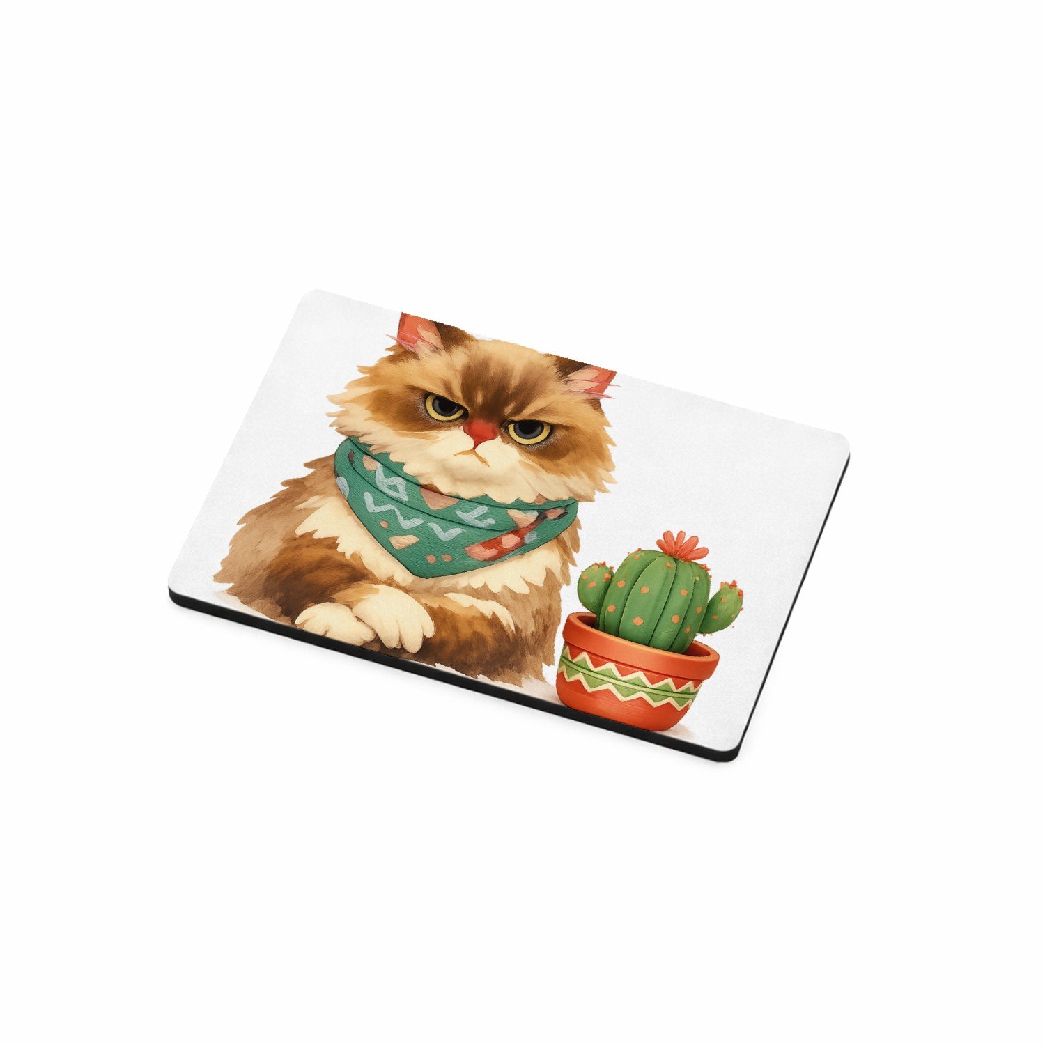Mr Cadeautjes MDF magnetische fotolijst 7,5 x 5 - design Een norse egel met een kleine bloempot vol stekelige vetplan | cadeau Wit