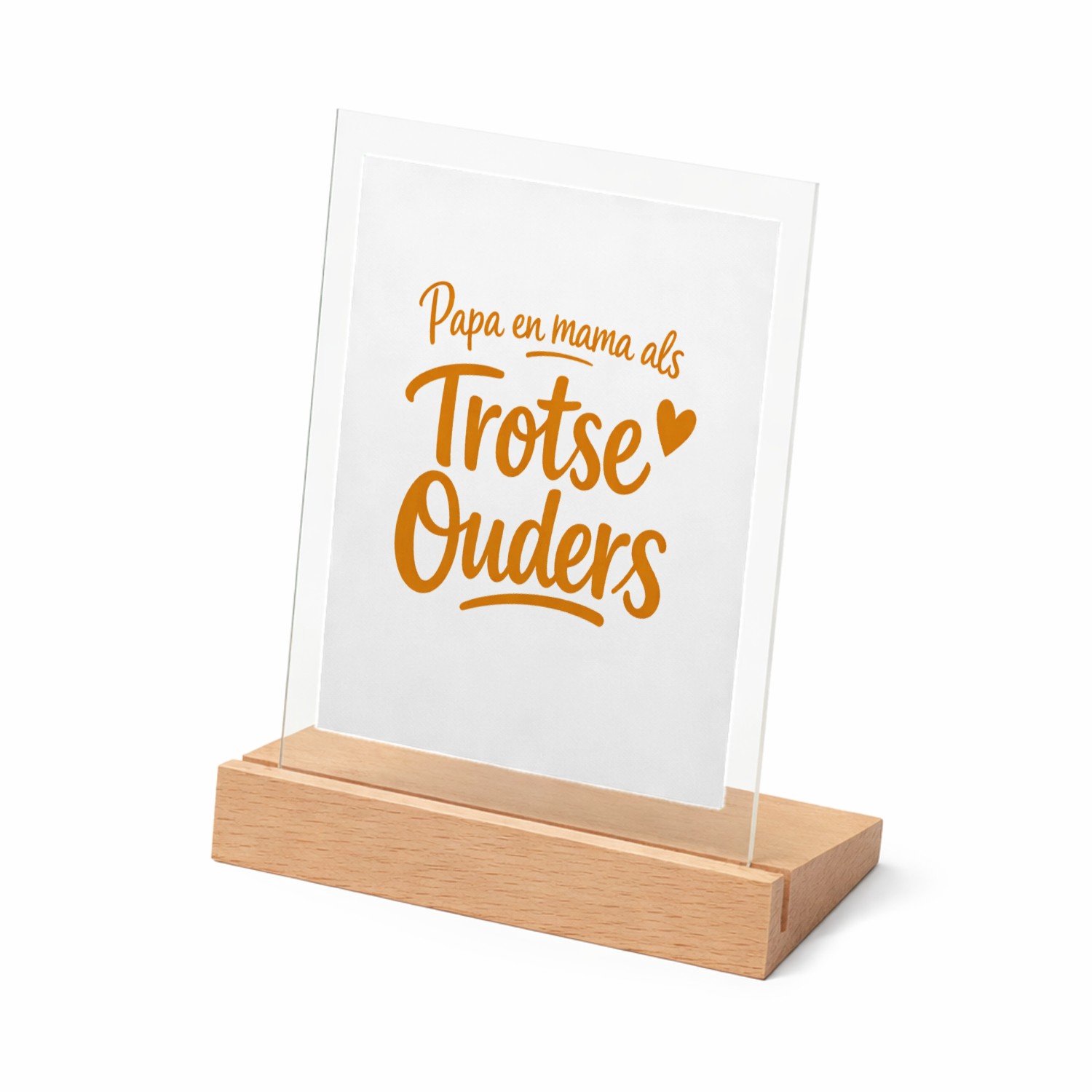 Mr Cadeautjes Glasframe met vaste tekst - design Een speelse kraamcadeau-tekst met een enkel minimalistisch s | cadeau Wit