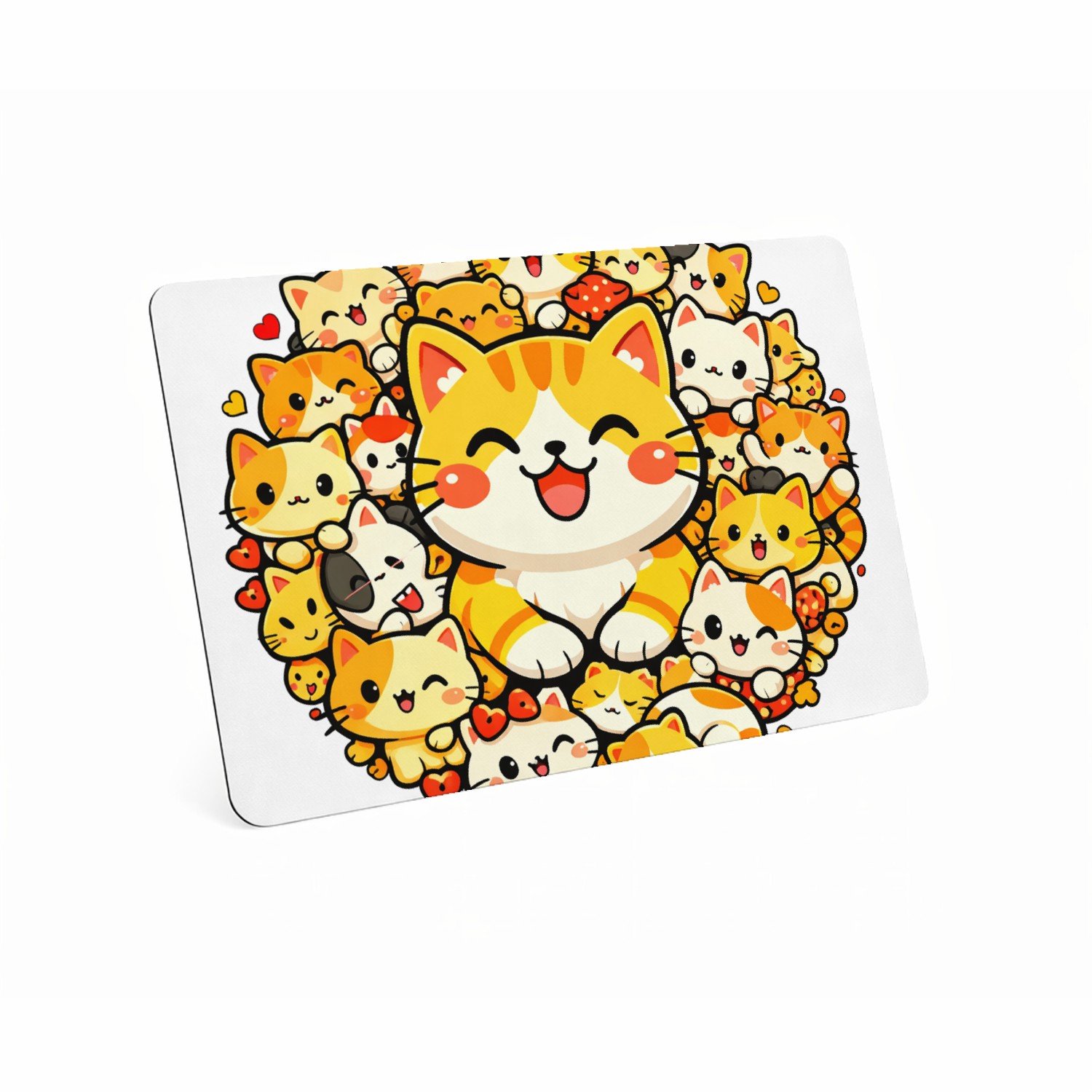 Mr Cadeautjes MDF magnetische fotolijst 28 x 19 - design Een compacte cirkel van vrolijke dieren rond één grote hoofd | cadeau Wit