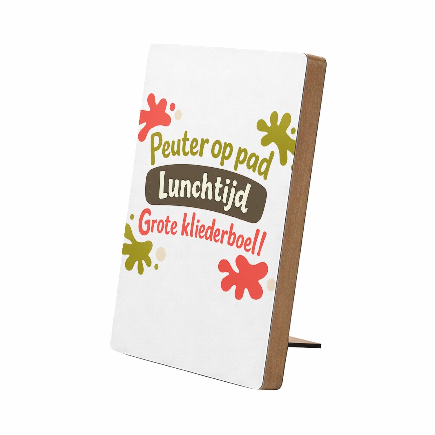 Mr Cadeautjes Glasframe/MDF 12,7 x 17,8 - design Een speelse typografische print met kliederaccenten rondom e | cadeau Wit