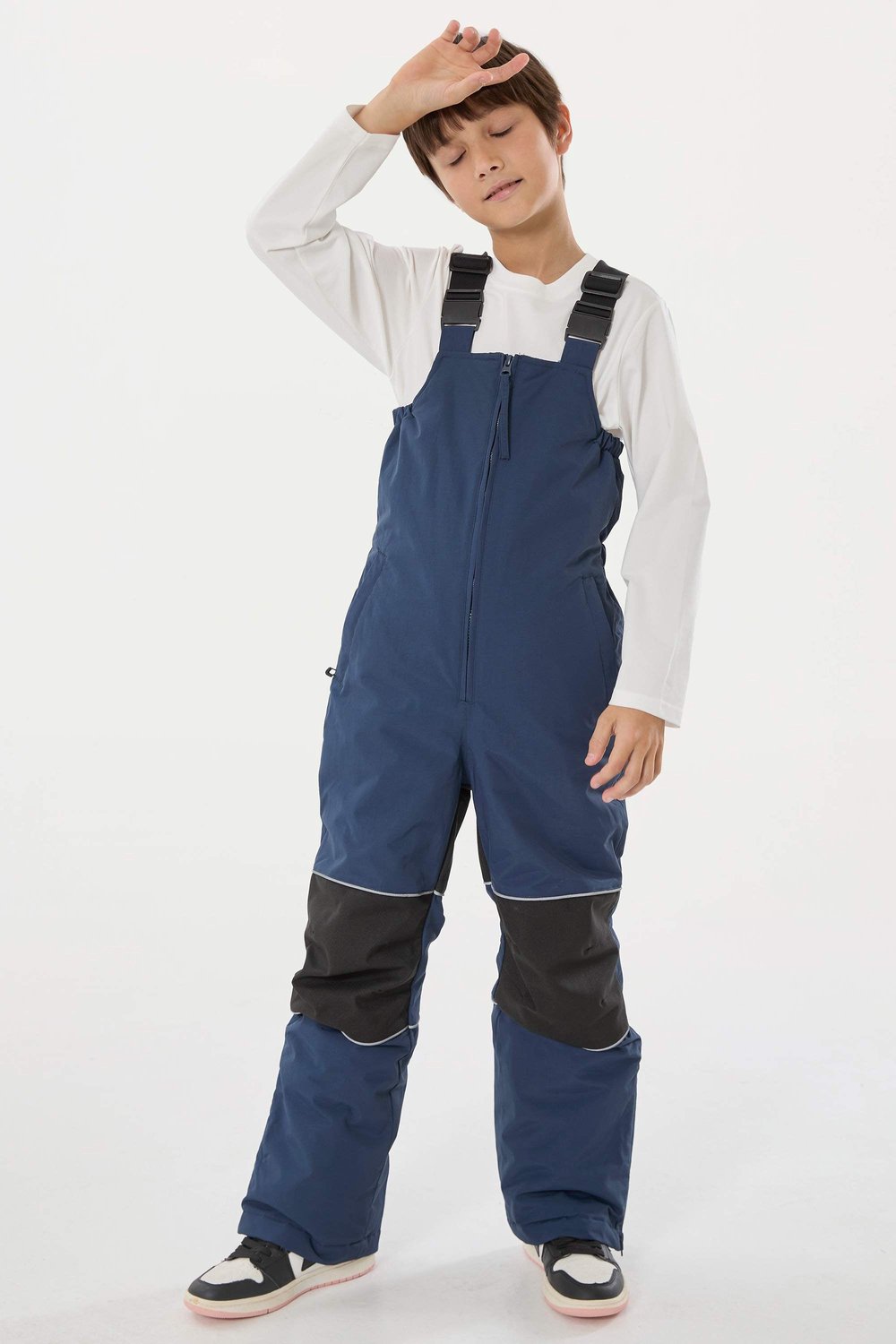 GSOU SNOW Waterdichte ski- en snowboardbroek met bretels voor kinderen 15K waterdicht Donkerblauw jaar