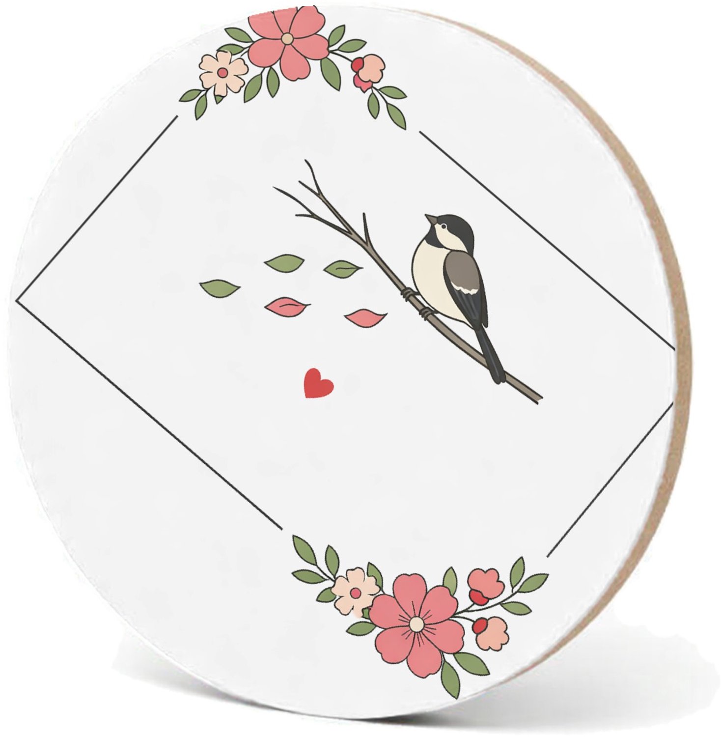 Mr Cadeautjes MDF fotolijst - design Een minimalistisch herinneringsontwerp met een stil natuurta | cadeau Wit