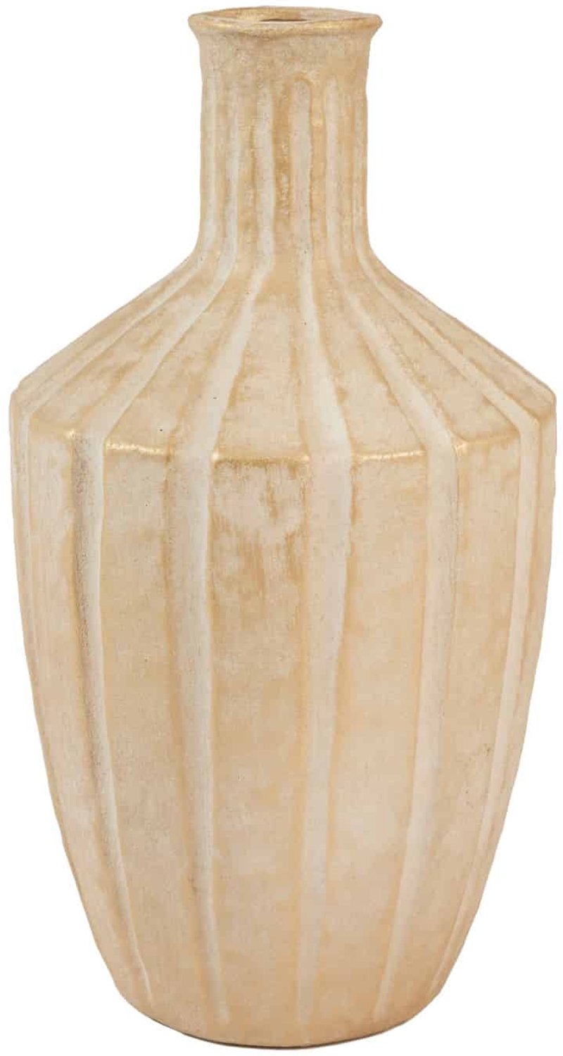 Light & Living Vaas Ayna - Zand - 23x23x43.5cm - Keramiek - Luxe - Bloemenvaas - Woondecoratie - Decoratieve vaas voor woonkamer of slaapkamer Bruin
