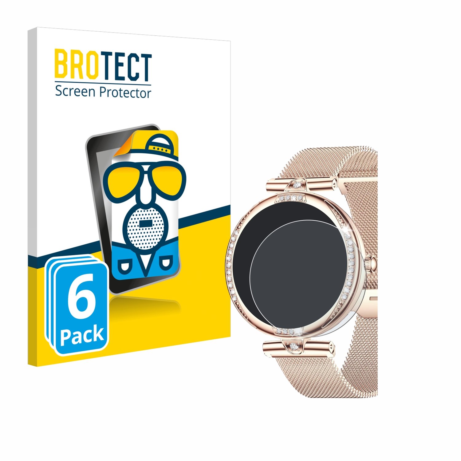 BROTECT - Screenprotector voor Shepatio Smartwatch 1.19" - Folie Beschermfolie matte 6 Stuks