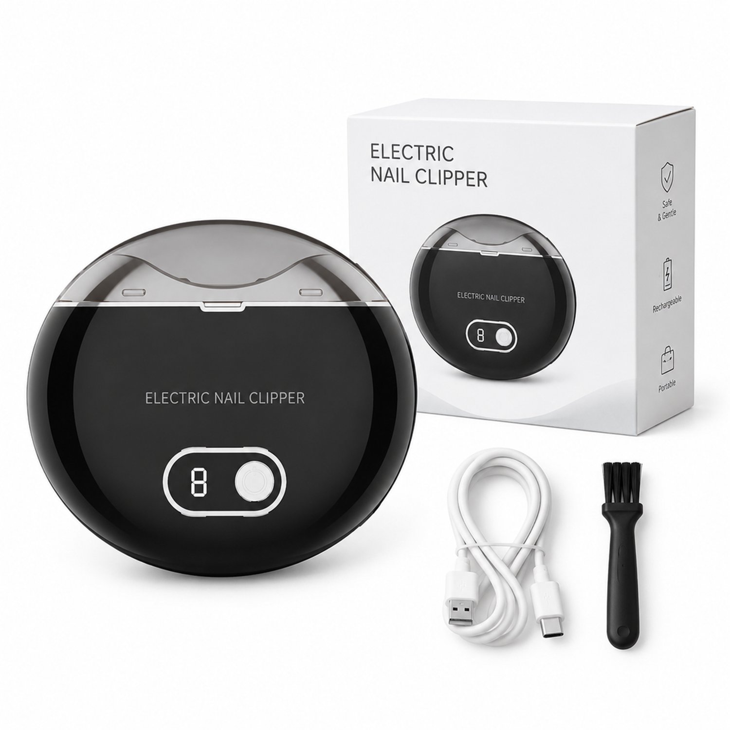 elektrische nagelknipper - generatie 2 zwart - voor dagelijks en thuisgebruik - Engelstalige verpakking