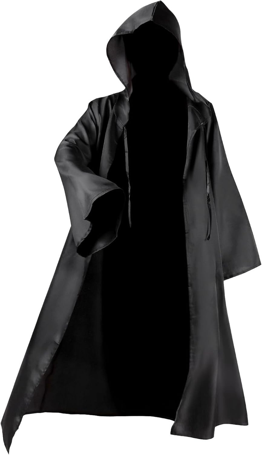 Zwarte Vampier Cape met Kap voor Halloween, Cosplay en Feestjes voor Volwassenen en Kinderen