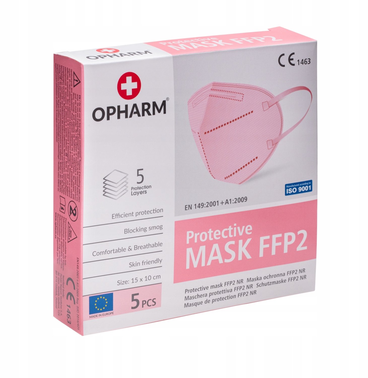 FFP2 Beschermingsmaskers Pastel Roze - 5 Stuks
