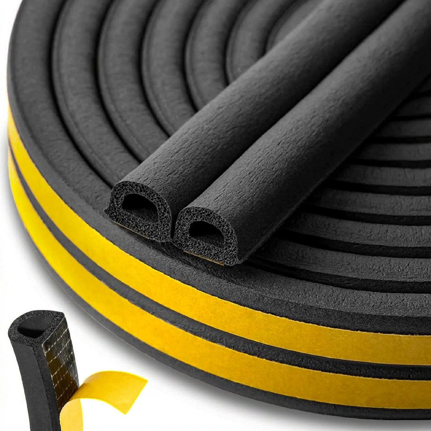 Keltin Zelfklevende EPDM afdichting D-profiel 12 x 10 mm zwart 50 m
