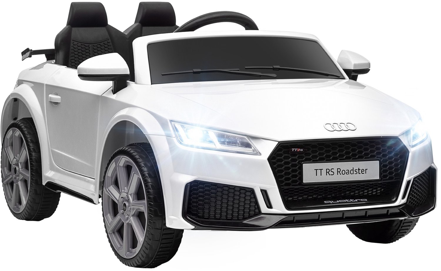 Homona Kinder-Elektroauto Audi TT RS Roadster - Met afstandsbediening, LED en USB - 102 x 60 x 44 cm - Wit