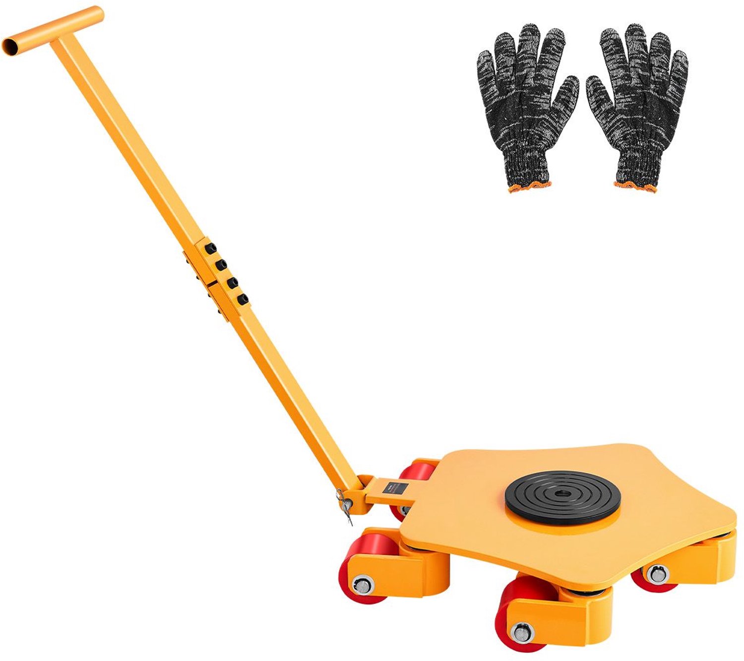 Machineverplaatsingsrol- 8800 lbs machineverplaatsingsrol- machineverplaatsingsrol met 360° draaibare kap en PU-zwenkwielen- zware industriële machineverplaatsingsrol met handvat voor magazijn en werkplaats