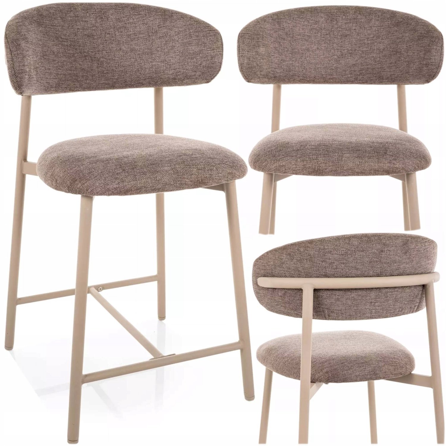 Houten Barstoel Elton H2 - Stijlvol Beige/Kashmir