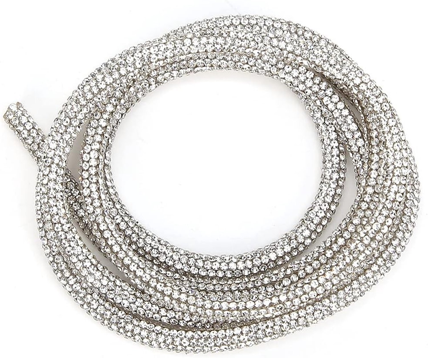 Rhinestone Tube Ribbons voor DIY Bows, Haarbanden en Linten - Perfecte Accessoires voor Bruidsjurken en Kostuums (Wit)