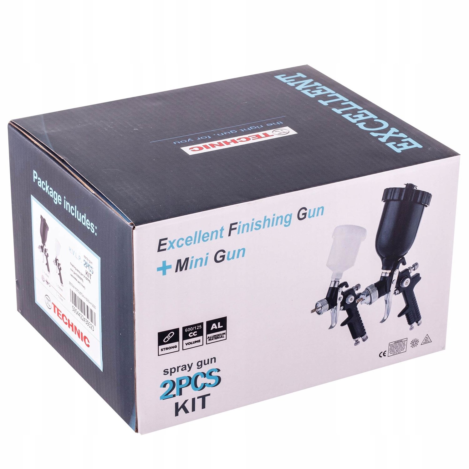 Professionele HVLP spuitpistoolset 1.4/1.7/0.8mm, 600/125ml
