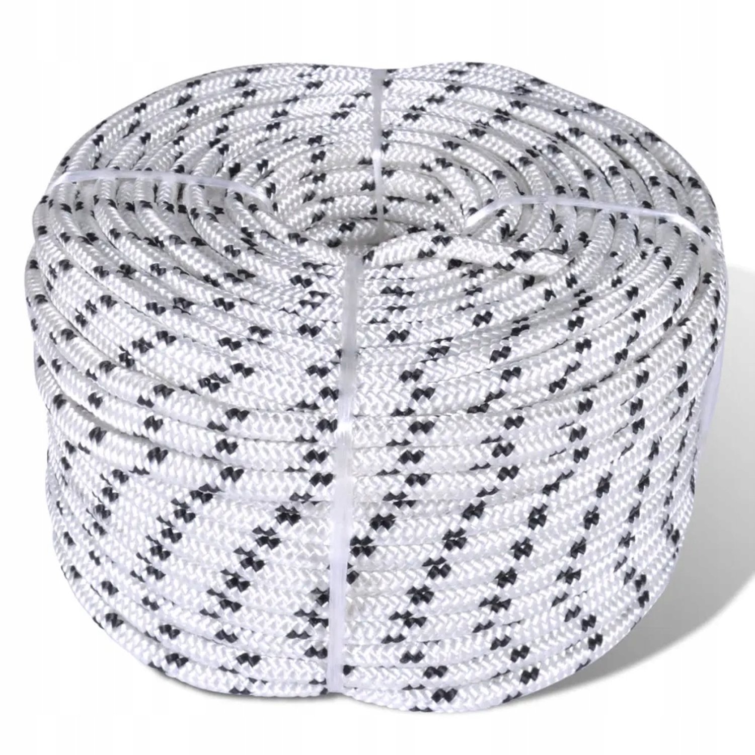Wit Gevlochten Polyester Touw 10mm, 50m, UV-bestendig