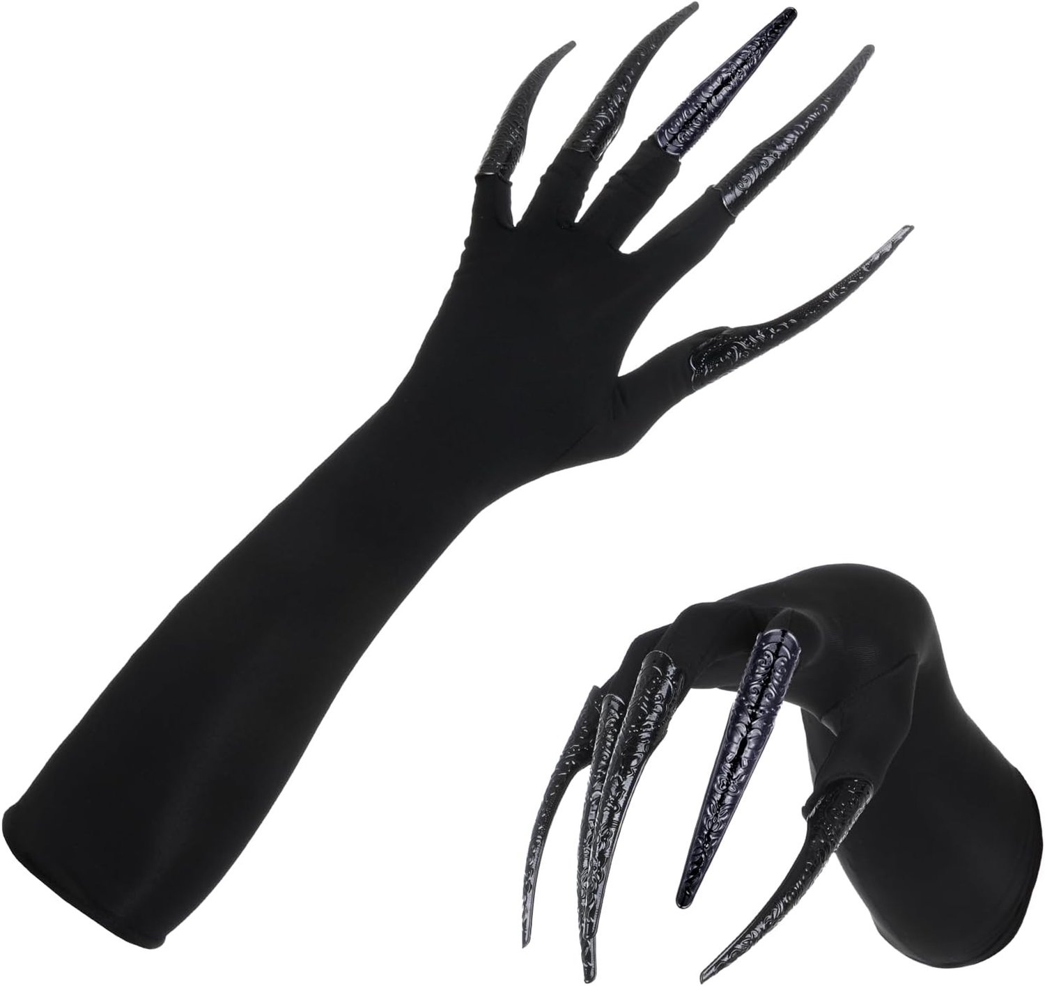 Zwarte Klauwen Handschoenen voor Halloween Kostuums - Eng Accessoire met 10 Klauwen voor een Griezelige Look