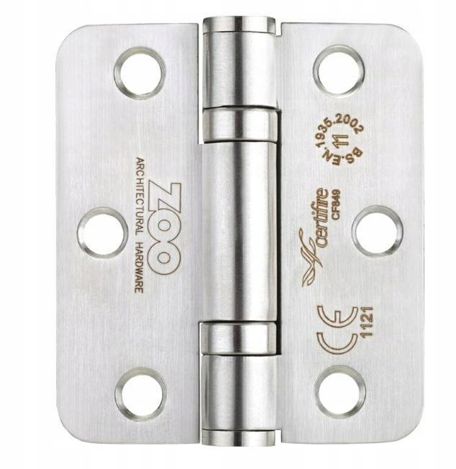 Merkloos INOX Deurscharnier 76x67mm - 2 Stuks