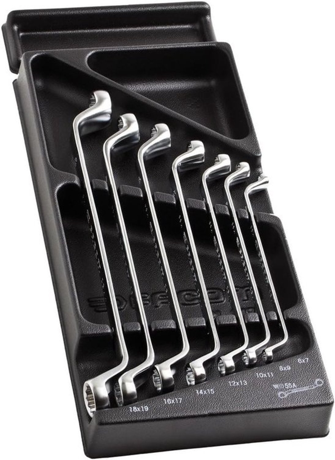 Ringsleutelmodule - Sleutelset - Voor werkplaatsgebruik - 7-delige set - 260 gram - Zilverkleurig