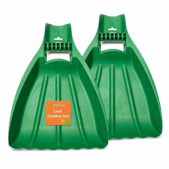 Famanu - Bladgrijper set van 2 - Verwijder bladeren en gras moeiteloos - Lichtgewicht kunststof - Groen 2 stuks — afbeelding 2
