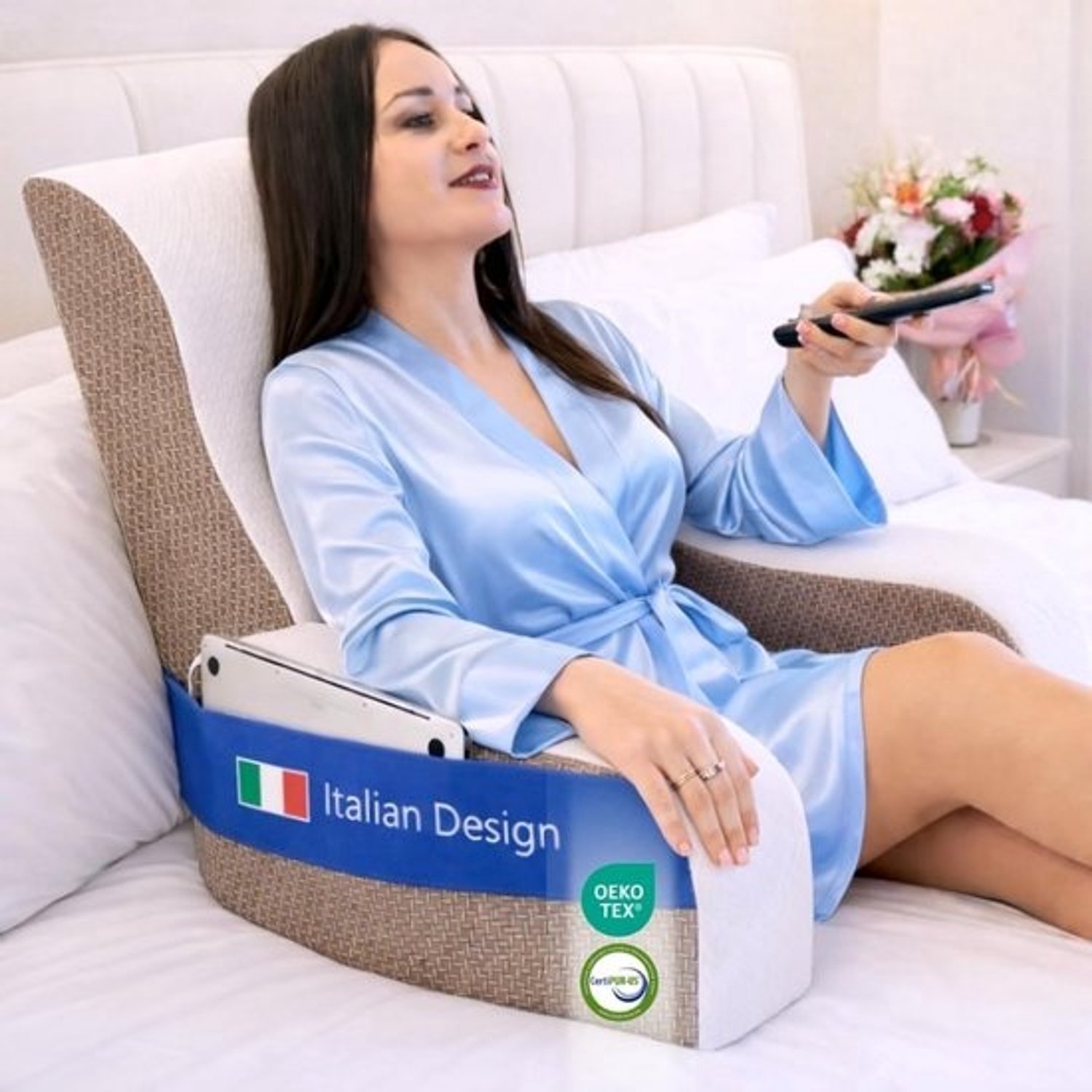 Ergonomisch rugkussen - Voor bed en bank met zijvakken