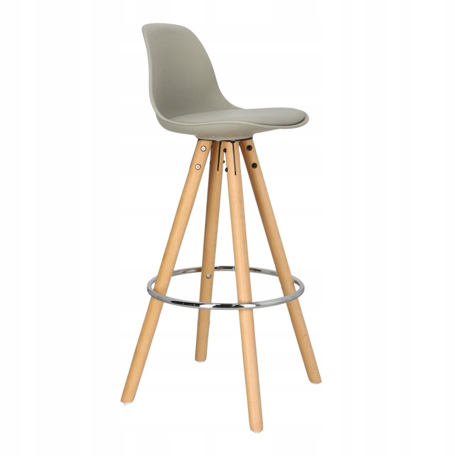 Artpro Grijze barkruk Nord met rugleuning - Scandinavisch, keuken, eiland, loft Grijs