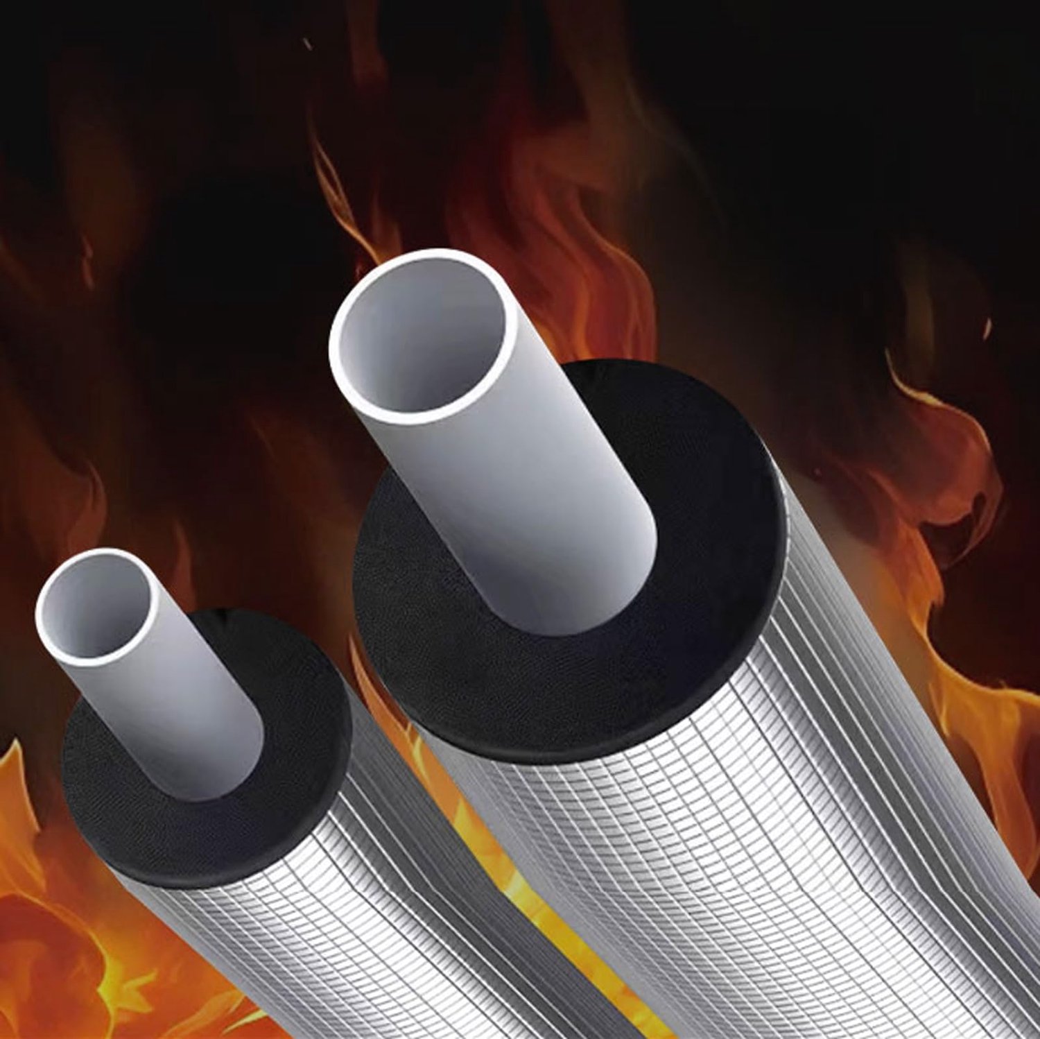 Famanu - Leidingisolatie Isolatietape - Bescherming tegen vorst in de winter - Zelfklevend isolatiemateriaal - Zilver 1 stuk